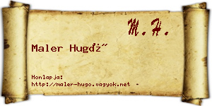 Maler Hugó névjegykártya